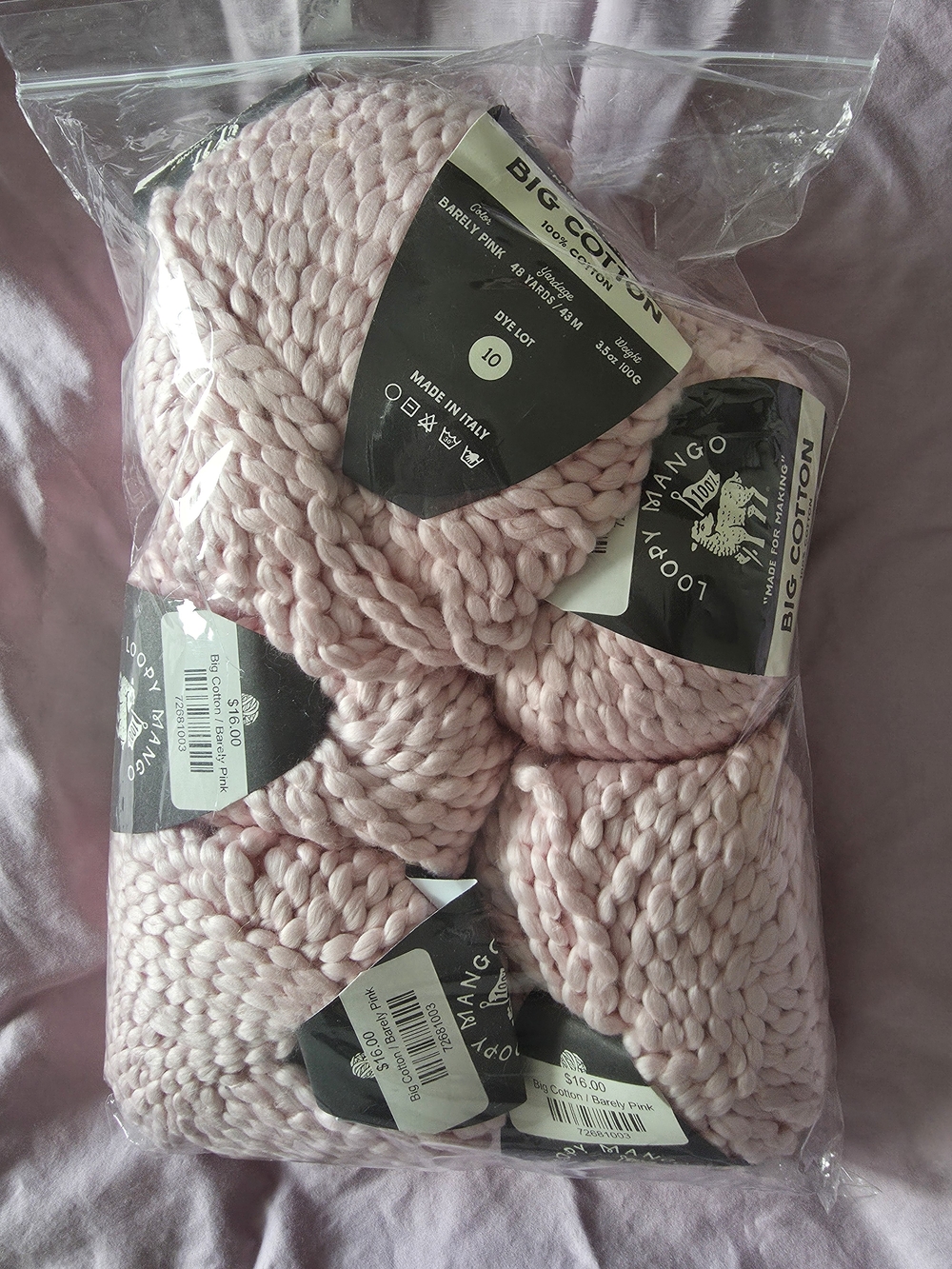 Big Cotton Yarn - Barley Pink